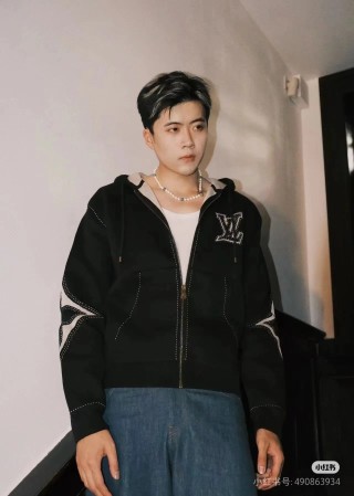 Black Zip Hoodie Jacket with Embroidered Logo view 5