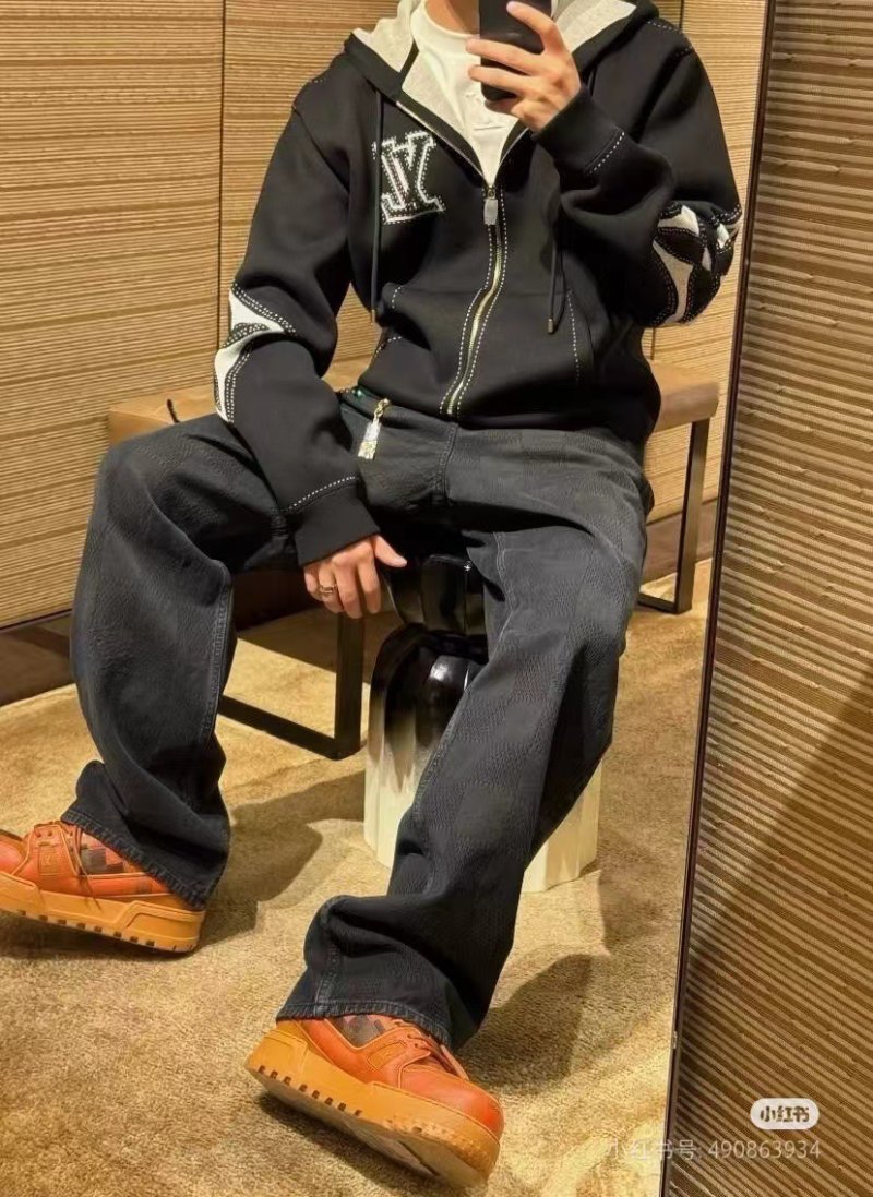 Black Zip Hoodie Jacket with Embroidered Logo view