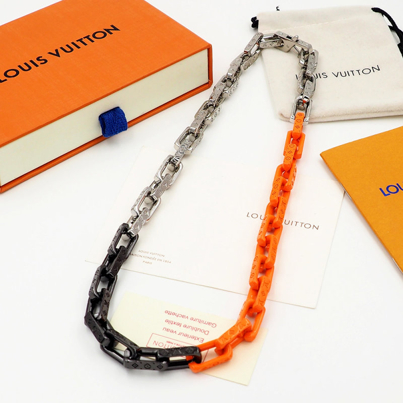 Louis Vuitton Bamboo Chain Bracelet - Orange & Silver