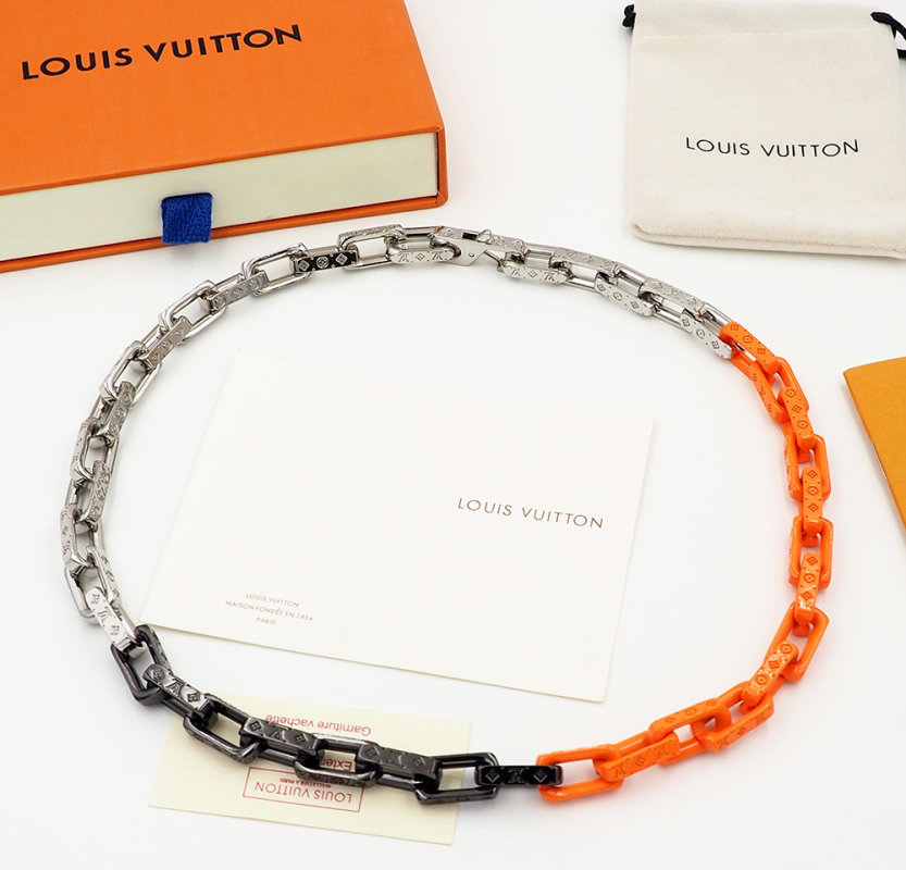 Louis Vuitton Bamboo Chain Bracelet - Orange & Silver view