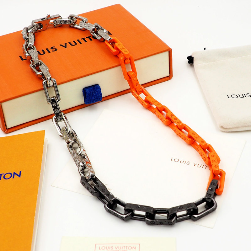 Louis Vuitton Bamboo Chain Bracelet - Orange & Silver view
