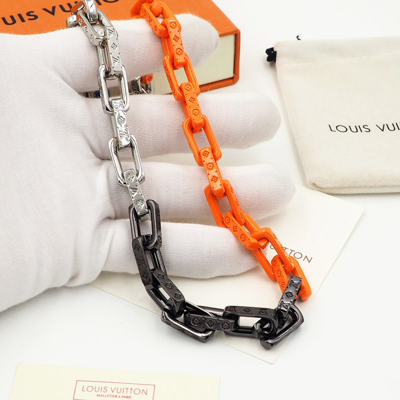 Louis Vuitton Bamboo Chain Bracelet - Orange & Silver view