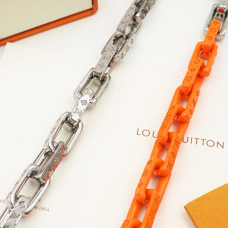 Louis Vuitton Bamboo Chain Bracelet - Orange & Silver view