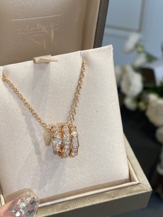 Bvlgari Serpenti Viper Gold Diamond Pendant Necklace view 2
