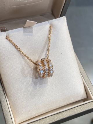 Bvlgari Serpenti Viper Gold Diamond Pendant Necklace view 3