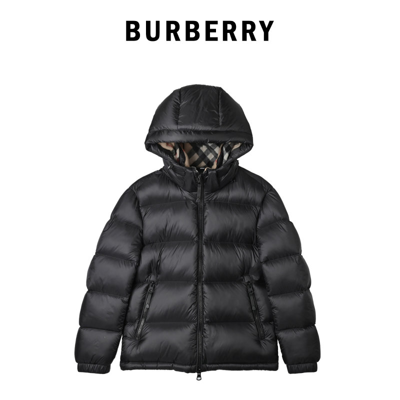 Black & Purple Gradient Puffer Down Jacket view