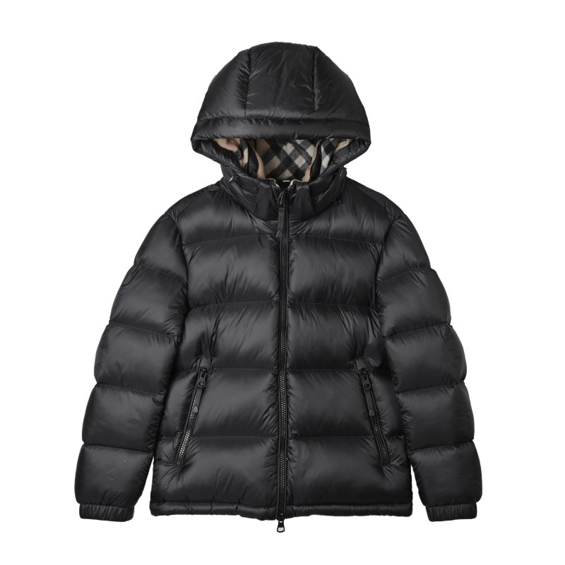 Black & Purple Gradient Puffer Down Jacket view