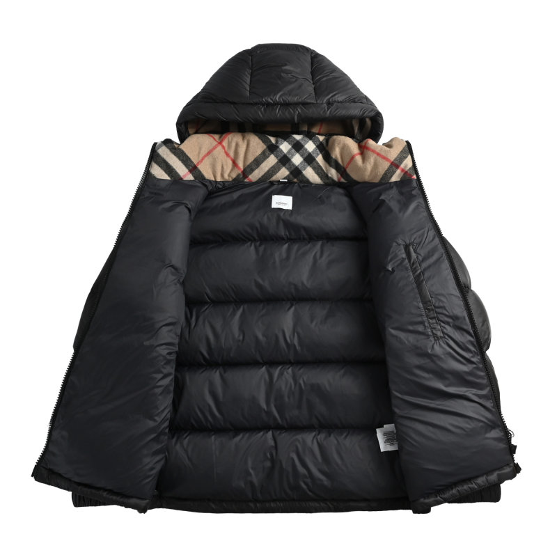 Black & Purple Gradient Puffer Down Jacket view