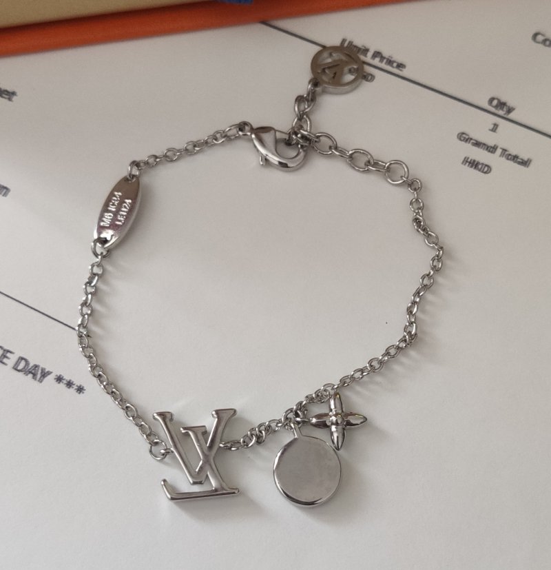 Louis Vuitton Iconic Heart Silver Bracelet with Pink Enamel view