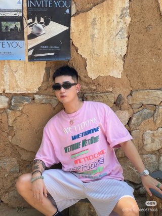 Pink Multi-Text Graphic T-Shirt