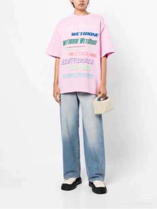 Pink Multi-Text Graphic T-Shirt view 8