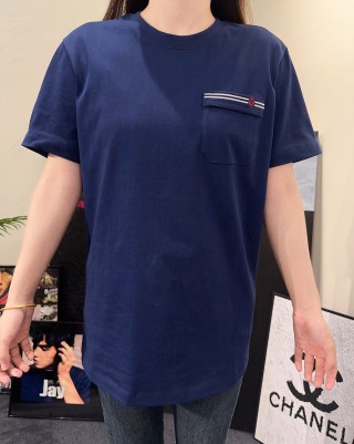 Navy Blue Short Sleeve T-Shirt with Chest Pocket Detail view 7
