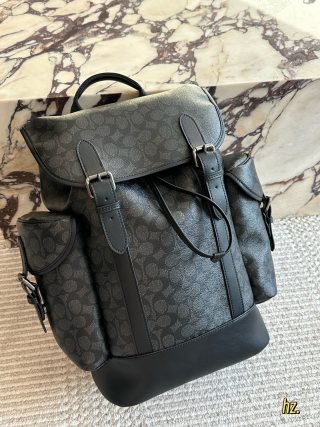 Coach Black Signature Dual Zip Backpack 40cm