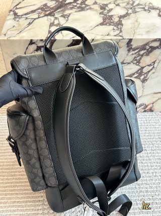 Coach Black Signature Dual Zip Backpack 40cm view 5