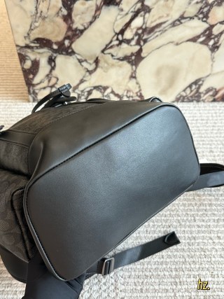 Coach Black Signature Dual Zip Backpack 40cm view 6
