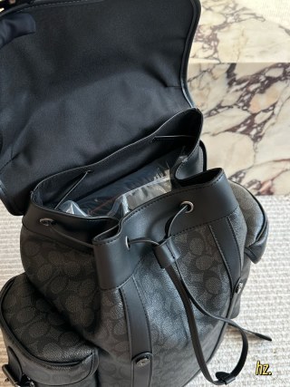 Coach Black Signature Dual Zip Backpack 40cm view 8