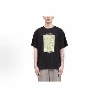Black Welcome Map Graphic T-Shirt