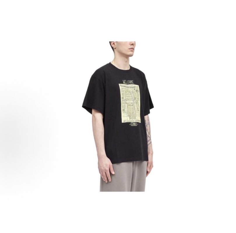 Black Welcome Map Graphic T-Shirt view