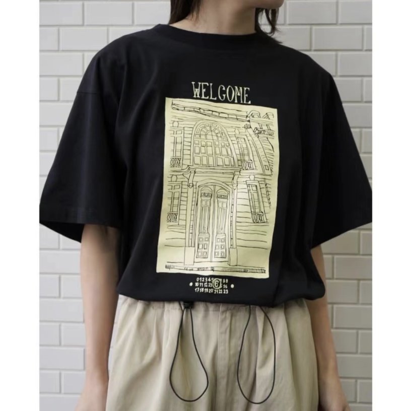 Black Welcome Map Graphic T-Shirt view