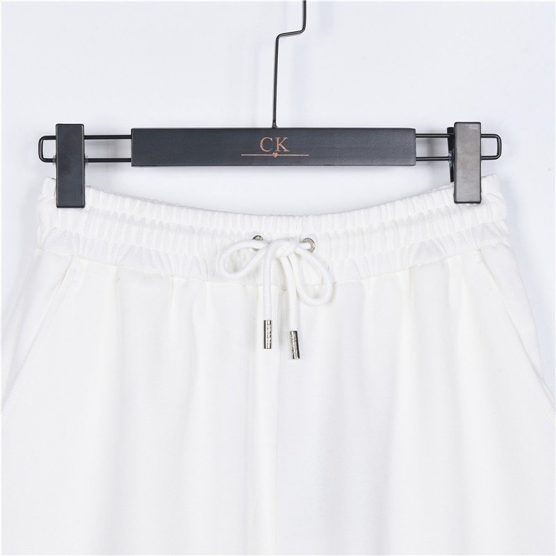 Prada White & Blue Stripe Drawstring Shorts view