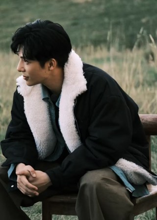Black Sherpa Collar Overshirt Jacket