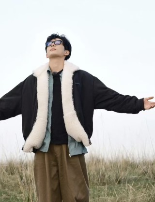 Black Sherpa Collar Overshirt Jacket view 2
