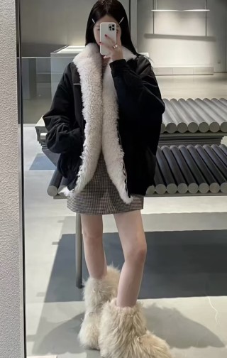 Black Sherpa Collar Overshirt Jacket view 7