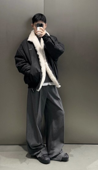 Black Sherpa Collar Overshirt Jacket view 9