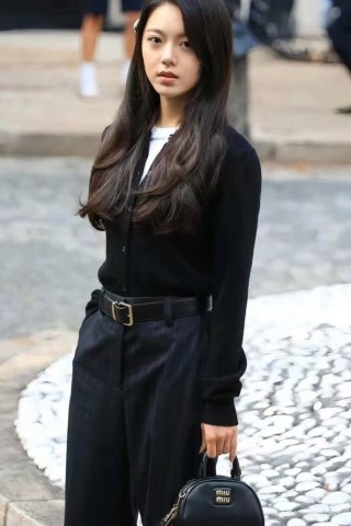 Miu Miu Black Cropped Cardigan with Cold-Shoulder Detail view 3