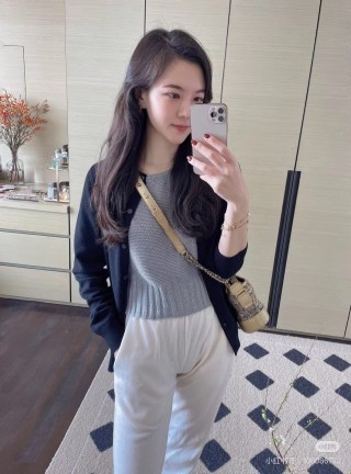 Miu Miu Black Cropped Cardigan with Cold-Shoulder Detail view 5