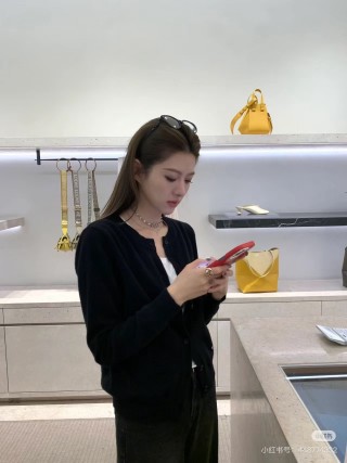 Miu Miu Black Cropped Cardigan with Cold-Shoulder Detail view 6