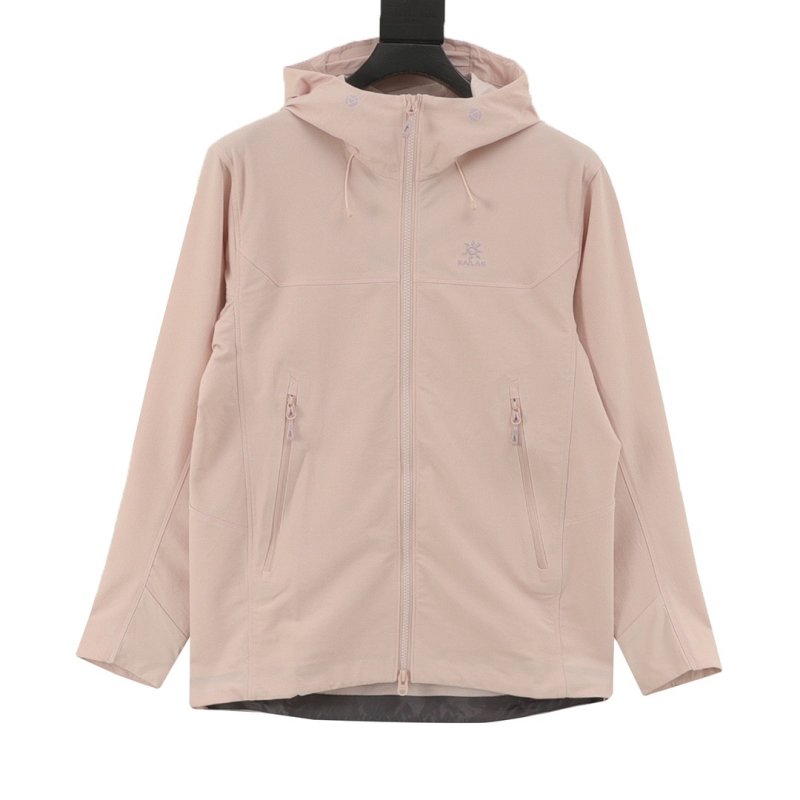 Pink Windbreaker Hooded Jacket Women view