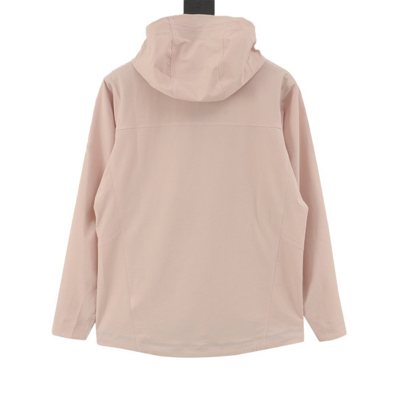 Pink Windbreaker Hooded Jacket Women view