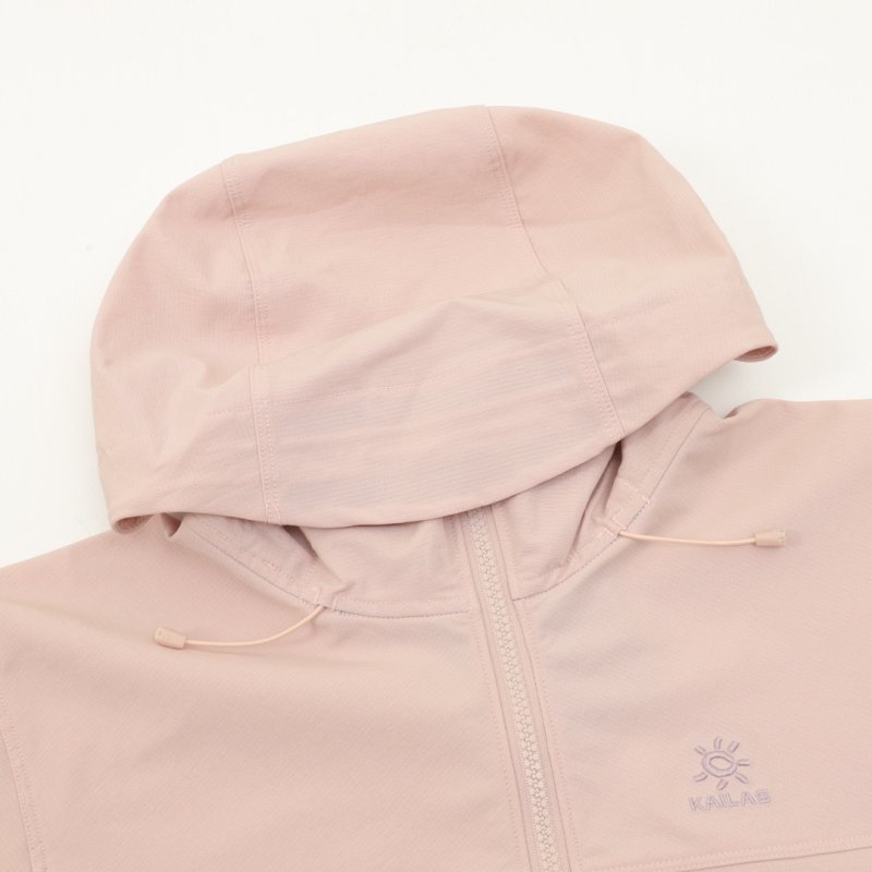 Pink Windbreaker Hooded Jacket Women view