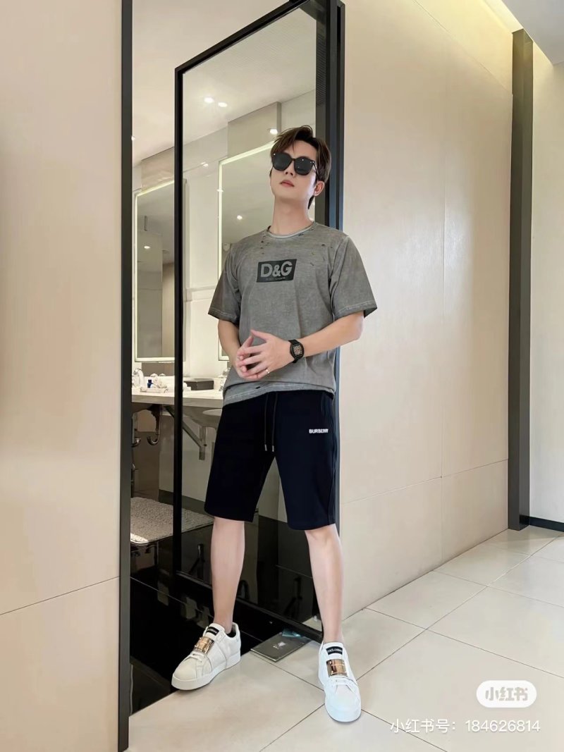 Burberry Logo Cotton Sweat Shorts - Black view