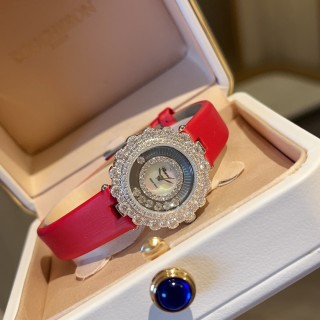 Chopard Happy Diamonds 30mm Red Strap Watch