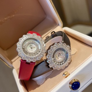 Chopard Happy Diamonds 30mm Red Strap Watch view 5