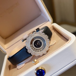 Chopard Happy Diamonds 30mm Red Strap Watch view 6