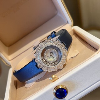 Chopard Happy Diamonds 30mm Red Strap Watch view 7