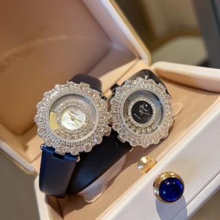 Chopard Happy Diamonds 30mm Red Strap Watch view 9