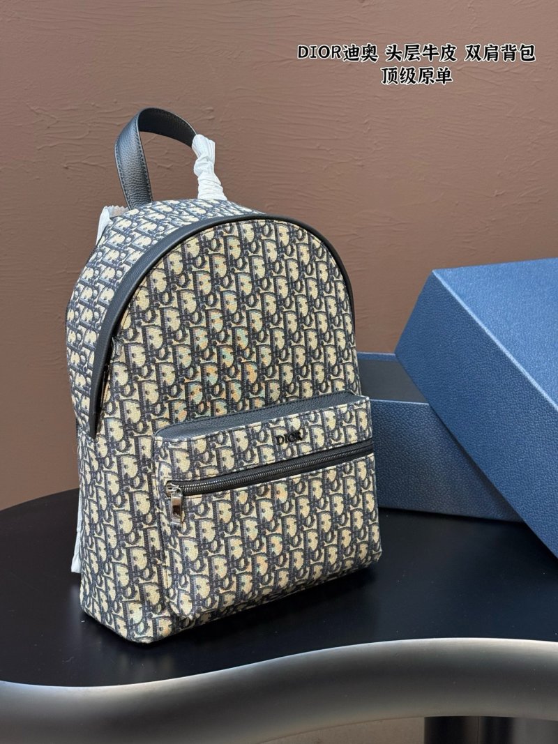 Dior Rider Monogram Canvas Backpack Grey view