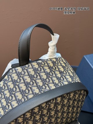 Dior Rider Monogram Canvas Backpack Grey view 5