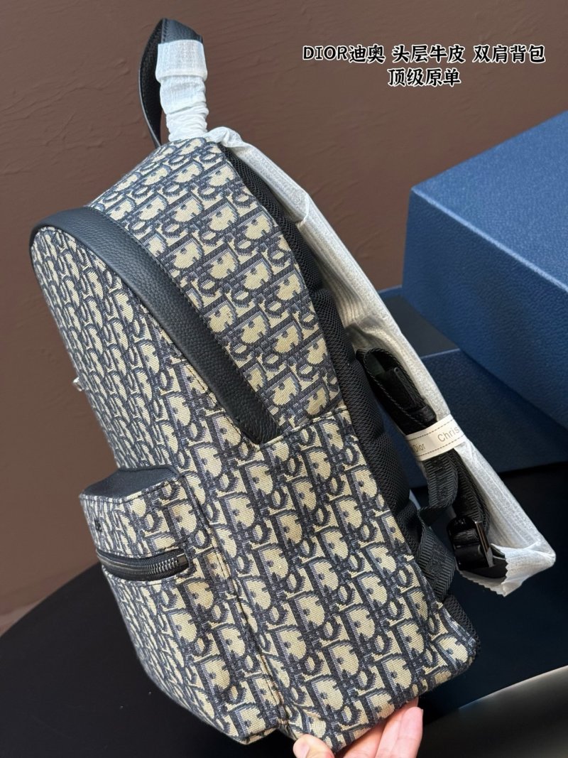 Dior Rider Monogram Canvas Backpack Grey view