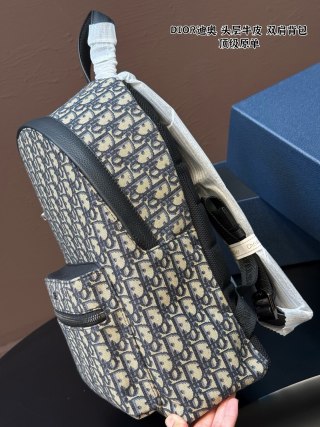 Dior Rider Monogram Canvas Backpack Grey view 7