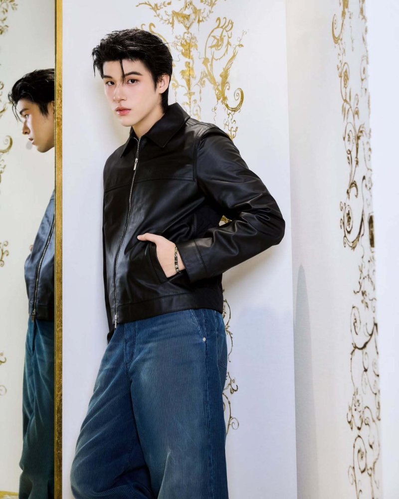 Black Leather Bomber Jacket