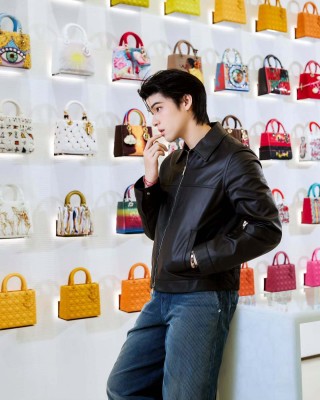 Black Leather Bomber Jacket view 5