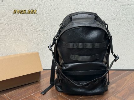 Balenciaga UA Black Oil Wax Leather Backpack with Detachable Strap