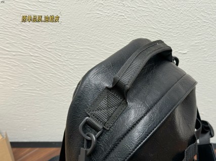 Balenciaga UA Black Oil Wax Leather Backpack with Detachable Strap view 3