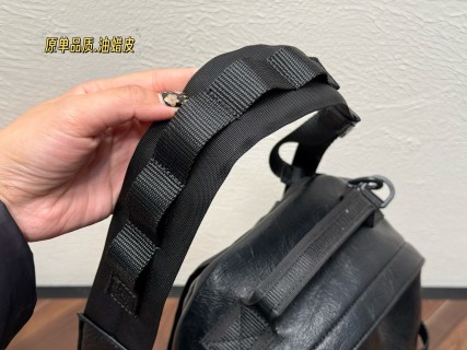 Balenciaga UA Black Oil Wax Leather Backpack with Detachable Strap view 4