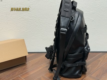 Balenciaga UA Black Oil Wax Leather Backpack with Detachable Strap view 6